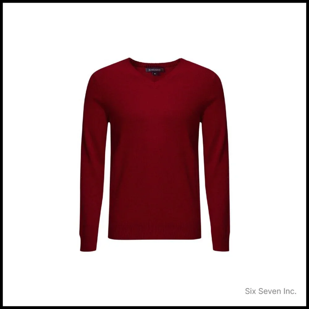 Luxury Cashmere V-Neck Pullover Classic Elegant Minimal Soft Lightweight